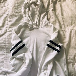 Hollister cropped white sweatshirt